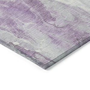 HomeRoots 5' Modern Lavender and Ivory Abstract Area Rug - Washable, Durable for Indoor and Outdoor Spaces 5' X 8' 617783