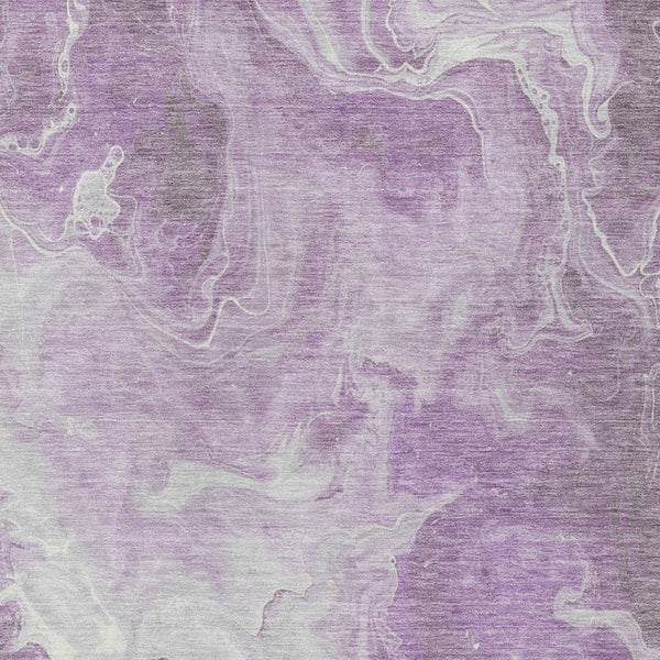 HomeRoots 5' Modern Lavender and Ivory Abstract Area Rug - Washable, Durable for Indoor and Outdoor Spaces 5' X 8' 617783