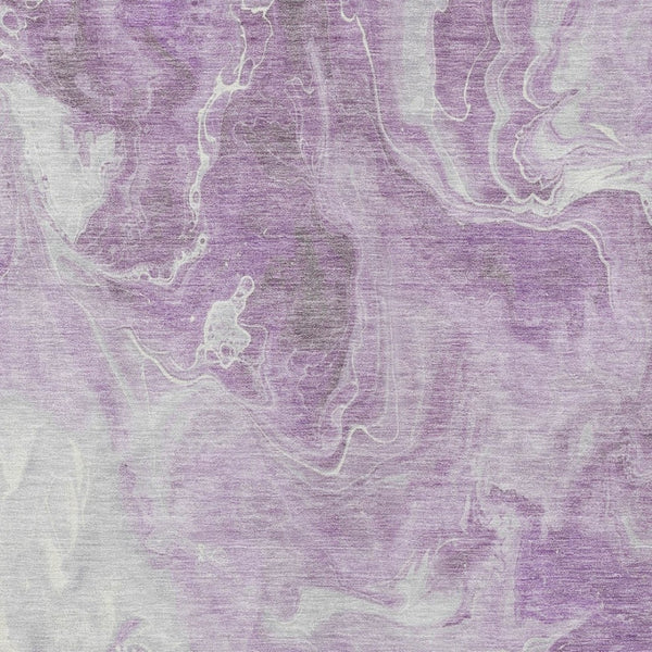 HomeRoots 5' Modern Lavender and Ivory Abstract Area Rug - Washable, Durable for Indoor and Outdoor Spaces 8' X 10' 617785