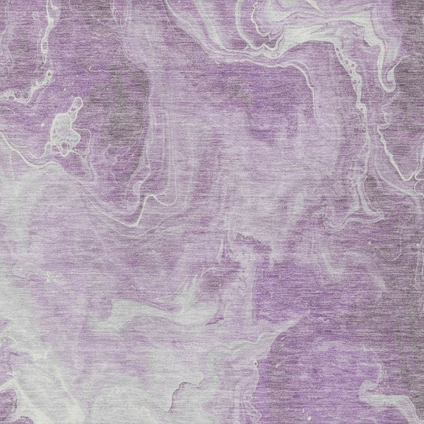 HomeRoots 5' Modern Lavender and Ivory Abstract Area Rug - Washable, Durable for Indoor and Outdoor Spaces 10' X 14' 617787