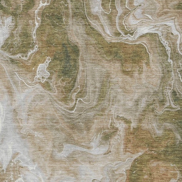 HomeRoots 5' Modern Brown and Ivory Abstract Area Rug - Washable, Durable for Indoor and Outdoor Spaces 5' X 8' 617789