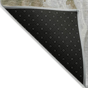 HomeRoots 5' Modern Brown and Ivory Abstract Area Rug - Washable, Durable for Indoor and Outdoor Spaces 9' X 12' 617792
