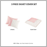 Intelligent Design Shay Casual Colorblock Clip Jacquard Duvet Cover Set ID12-2429 Pink