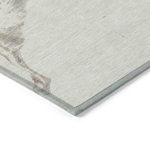 Homeroots 3' Abstract Washable Area Rug - Stylish Indoor Outdoor Design, Durable, Stain Resistant, Versatile Beige Polyester 617815