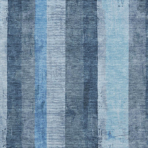 HomeRoots 5' Stylish Blue and Gray Striped Washable Area Rug – Durable, Easy-Clean for Indoor and Outdoor Use 10' X 14' 617841