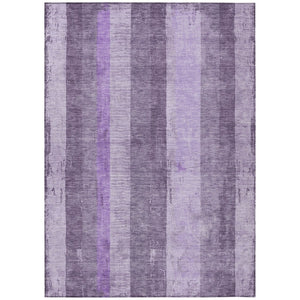 HomeRoots 5' Striped Purple and Lilac Washable Area Rug – Versatile, Durable, Indoor-Outdoor Comfort for All Spaces 5' X 8' 617843