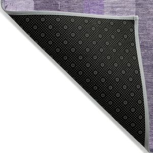 HomeRoots 5' Striped Purple and Lilac Washable Area Rug – Versatile, Durable, Indoor-Outdoor Comfort for All Spaces 5' X 8' 617843