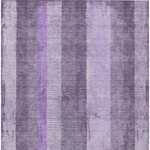 HomeRoots 5' Striped Purple and Lilac Washable Area Rug – Versatile, Durable, Indoor-Outdoor Comfort for All Spaces 9' X 12' 617846