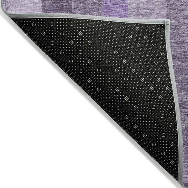 HomeRoots 5' Striped Purple and Lilac Washable Area Rug – Versatile, Durable, Indoor-Outdoor Comfort for All Spaces 9' X 12' 617846