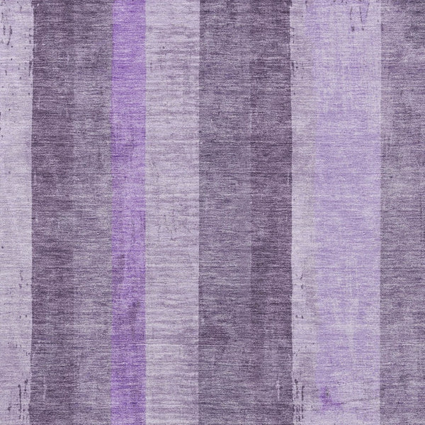 HomeRoots 5' Striped Purple and Lilac Washable Area Rug – Versatile, Durable, Indoor-Outdoor Comfort for All Spaces 9' X 12' 617846
