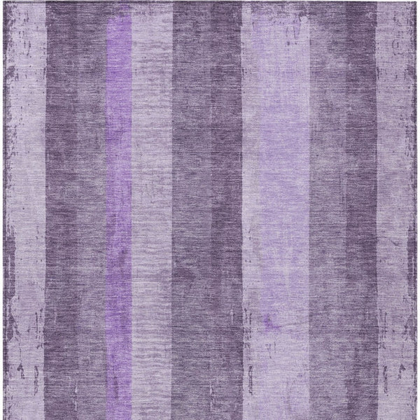HomeRoots 5' Striped Purple and Lilac Washable Area Rug – Versatile, Durable, Indoor-Outdoor Comfort for All Spaces 10' X 14' 617847