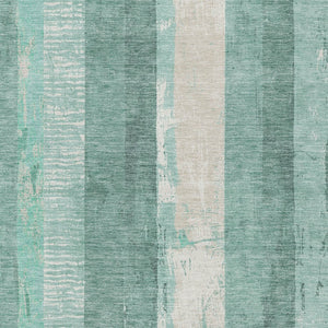 HomeRoots 5' Refreshing Pale Aqua and Teal Striped Area Rug – Durable, Washable for Indoor & Outdoor Use 10' X 14' 617853