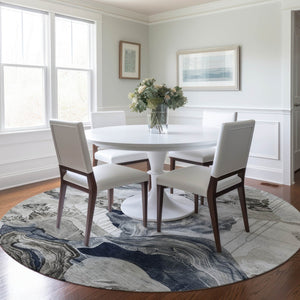 Homeroots 3' Abstract Washable Indoor Outdoor Area Rug - Stylish, Durable, And Perfect For High Traffic Spaces Ivory Polyester 617892