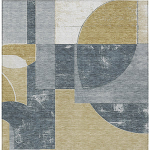 Homeroots 3' Geometric Washable Indoor Outdoor Area Rug - Stylish, Durable & Stain Resistant For Any Space Gray Polyester 617919