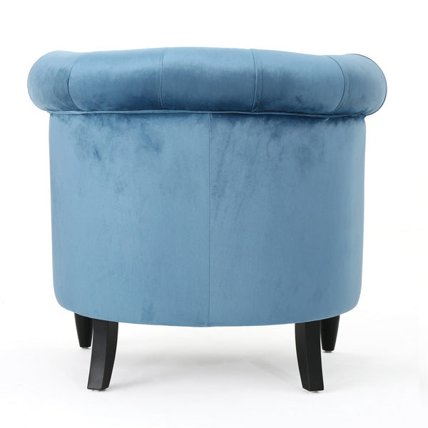 English Elm Christopher Knight Home® - CLUB Velvet Accent Chair with Kiln-Dried Legs — Plush Mid-Century Design, Compact Luxurious Seating Aqua 33.25 L x 29.75 W x 25 H 59259.00NVLTAQU