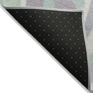 HomeRoots 5' Geometric Indoor Outdoor Area Rug in Lavender, Mint Green & Ivory – Durable, Washable, Stylish Decor 5' X 8' 617939