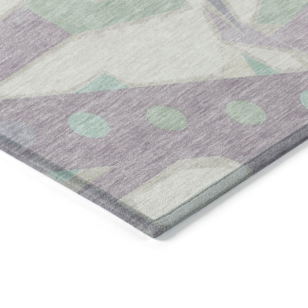 HomeRoots 5' Geometric Indoor Outdoor Area Rug in Lavender, Mint Green & Ivory – Durable, Washable, Stylish Decor 8' X 10' 617941