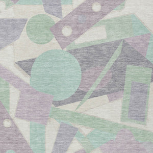 HomeRoots 5' Geometric Indoor Outdoor Area Rug in Lavender, Mint Green & Ivory – Durable, Washable, Stylish Decor 10' X 14' 617943