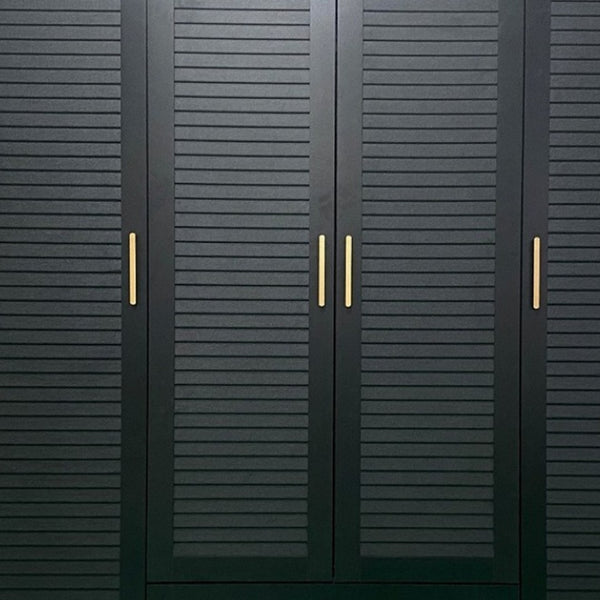 HomeRoots 71" Black Plantation Shutter Combo Dresser with Gold Accents - Stylish Storage for Any Room 617964
