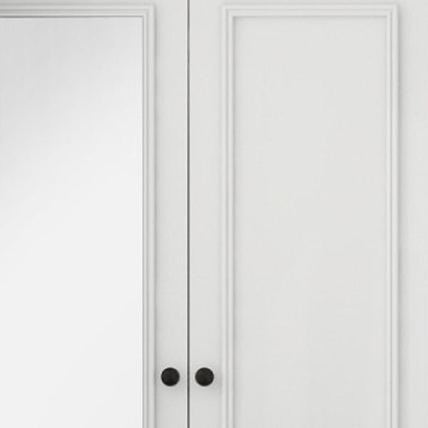 HomeRoots 71" White Wood Mirrored Combo Dresser – Stylish Storage Solution with Two Doors and Drawers! 617965