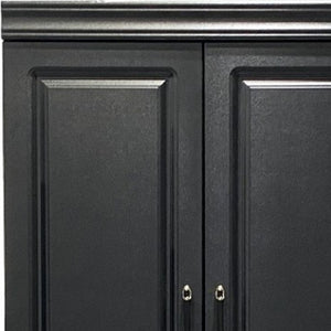 HomeRoots 71" Black Wood Combo Dresser – Modern Two Door & Drawer Storage for Stylish Organization in Any Space 617966