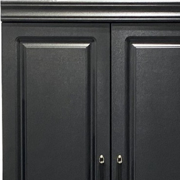 HomeRoots 71" Black Wood Combo Dresser – Modern Two Door & Drawer Storage for Stylish Organization in Any Space 617966