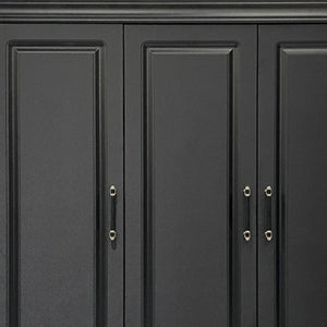 HomeRoots 71" Modern Black Wood Combo Dresser - 5 Doors & 2 Drawers for Stylish Bedroom Storage Solutions 617967