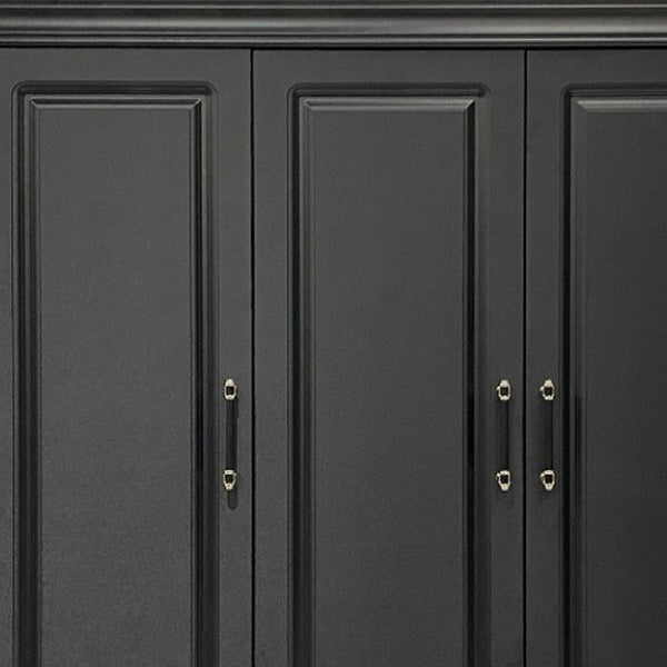 HomeRoots 71" Modern Black Wood Combo Dresser - 5 Doors & 2 Drawers for Stylish Bedroom Storage Solutions 617967