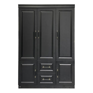 HomeRoots 71" Modern Black Wood Combo Dresser - 5 Doors & 2 Drawers for Stylish Bedroom Storage Solutions 617967