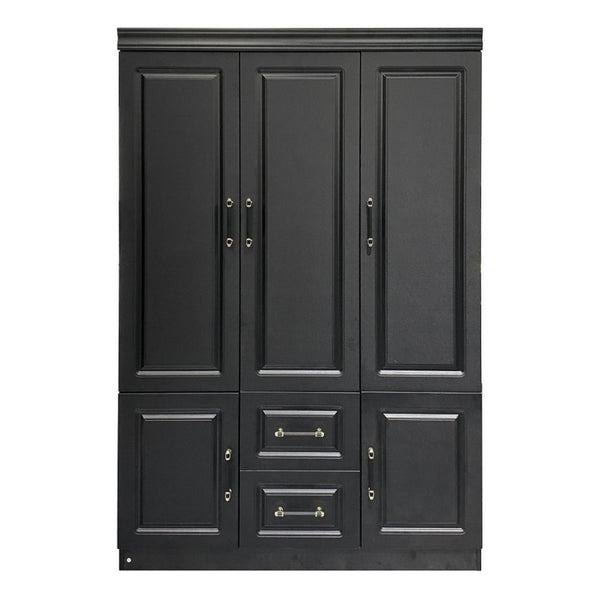 HomeRoots 71" Modern Black Wood Combo Dresser - 5 Doors & 2 Drawers for Stylish Bedroom Storage Solutions 617967
