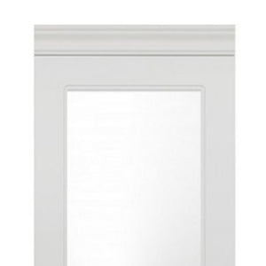 HomeRoots 71" White Wood Mirrored Two-Door Combo Dresser - Modern Storage Solution with Full-Length Mirror & Shelves 617969