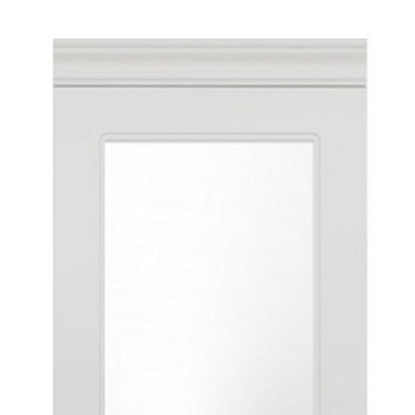 HomeRoots 71" White Wood Mirrored Two-Door Combo Dresser - Modern Storage Solution with Full-Length Mirror & Shelves 617969