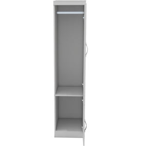 HomeRoots 71" White Wood Mirrored Two-Door Combo Dresser - Modern Storage Solution with Full-Length Mirror & Shelves 617969