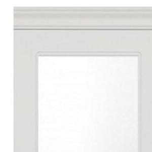 HomeRoots 71" White Wood Mirrored Two-Door Combo Dresser - Modern Storage Solution with Full-Length Mirror & Shelves 617969
