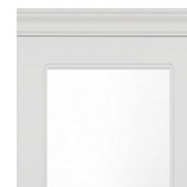 HomeRoots 71" White Wood Mirrored Two-Door Combo Dresser - Modern Storage Solution with Full-Length Mirror & Shelves 617969