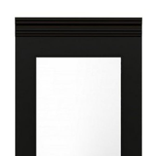 HomeRoots 71" Sleek Black Wood Two-Door Combo Dresser with Mirror – Modern Storage Solution for Any Space 617970
