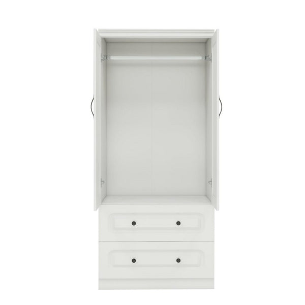 HomeRoots 71" White Wood Combo Dresser with Ribbed Glass Doors – Stylish Storage Solution for Any Room 617971