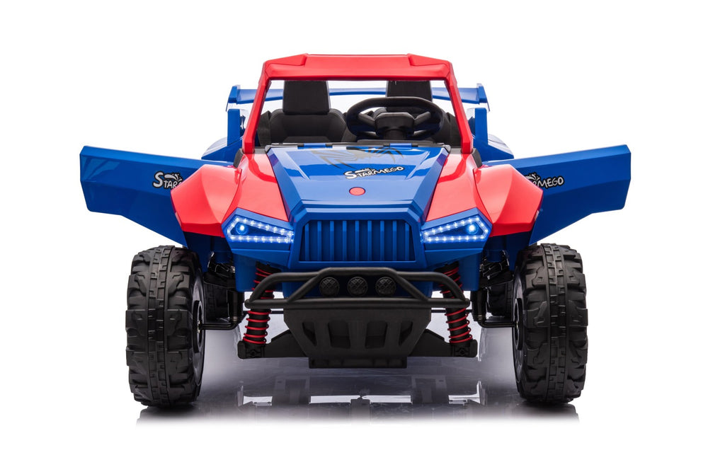English Elm 24v Two Seat Kids Off Road Utv with 800w Four Wheel Drive and Full Suspension Blue+Red W1620P347623