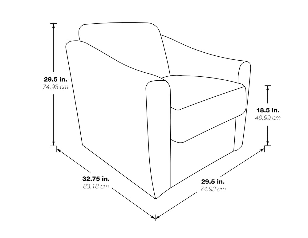 OSP Home Furnishings Cassie Swivel Arm Chair Cement