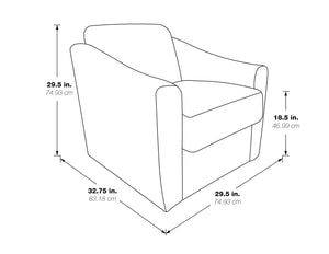 OSP Home Furnishings Cassie Swivel Arm Chair Navy