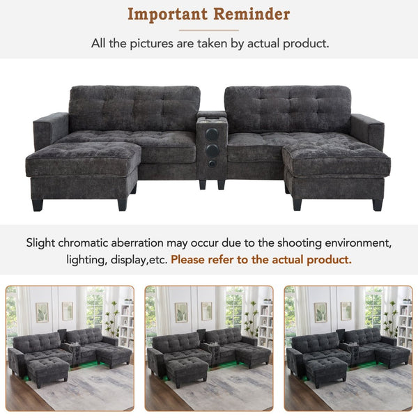 English Elm Swivel Barrel Accent Chair Chenille Tufted Round Club Seat for Living Room Lounge Grey N719S002290E