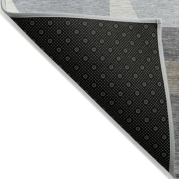 HomeRoots 5' Modern Taupe Gray and Ivory Geometric Washable Area Rug for Indoor and Outdoor Spaces 8' X 10' 618001
