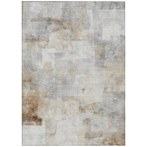 HomeRoots 5' Abstract Washable Indoor Outdoor Area Rug in Beige, Gray & Khaki - Durable & Stylish Comfort 5' X 8' 618077