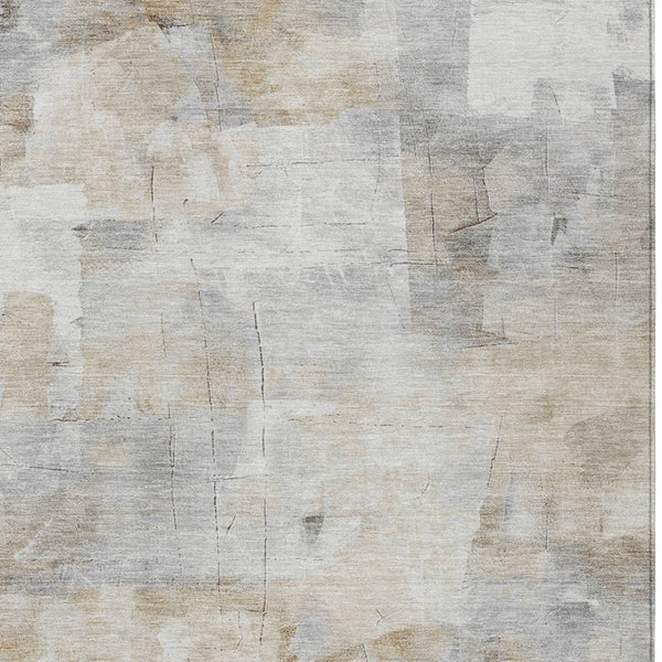 HomeRoots 5' Abstract Washable Indoor Outdoor Area Rug in Beige, Gray & Khaki - Durable & Stylish Comfort 10' X 14' 618081