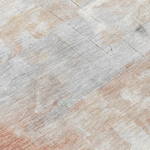 Homeroots 3' Abstract Washable Indoor Outdoor Area Rug - Stylish, Durable & Stain Resistant For Any Space Paprika Polyester 618090