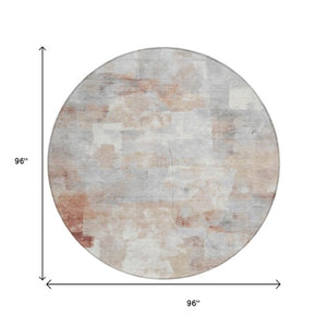 Homeroots 3' Abstract Washable Indoor Outdoor Area Rug - Stylish, Durable & Stain Resistant For Any Space Paprika Polyester 618090