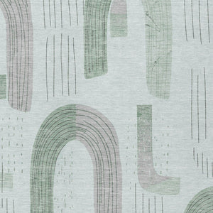 Homeroots 3' Stylish Geometric Washable Area Rug For Indoor And Outdoor Use - Durable And Stain Resistant Design Mint Polyester 618106