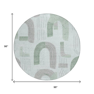 Homeroots 3' Stylish Geometric Washable Area Rug For Indoor And Outdoor Use - Durable And Stain Resistant Design Mint Polyester 618108
