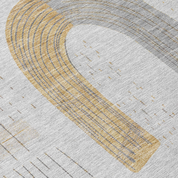 Homeroots 3' Stylish Geometric Washable Area Rug For Indoor And Outdoor Use - Durable And Stain Resistant Design Silver Polyester 618120