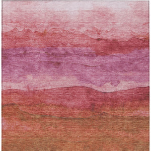 Homeroots 3' Abstract Washable Area Rug - Stylish Blush Mauve & Rust Design For Indoor & Outdoor Spaces Blush Polyester 618130